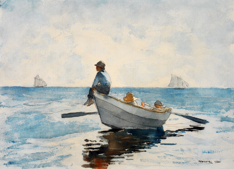 Winslow Homer Plakát, Obraz - Boys in a Dory (1880), Winslow Homer, 40 × 30 cm