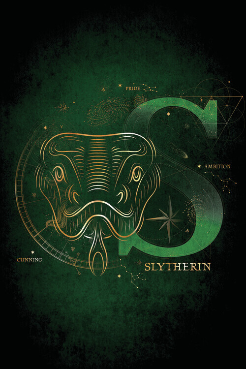 Europosters Plakát, Obraz - Harry Potter - Slytherin Initial, 26.7 × 40 cm