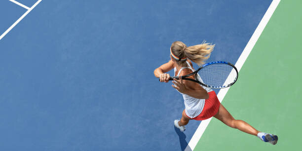 peepo Plakát, Obraz - Abstract Top View Of Female Tennis, peepo, 40 × 20 cm