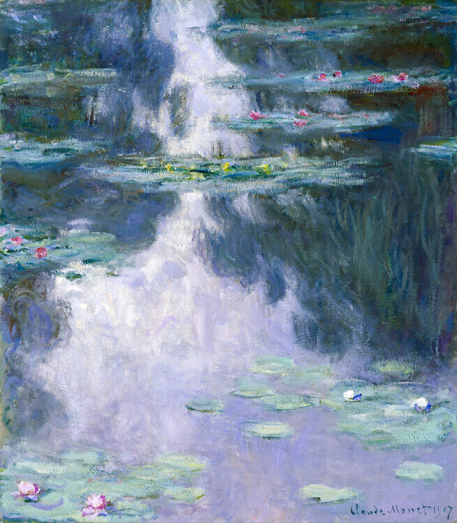 Claude Monet Plakát, Obraz - Water-Lilies (1907), Claude Monet, 34.9 × 40 cm