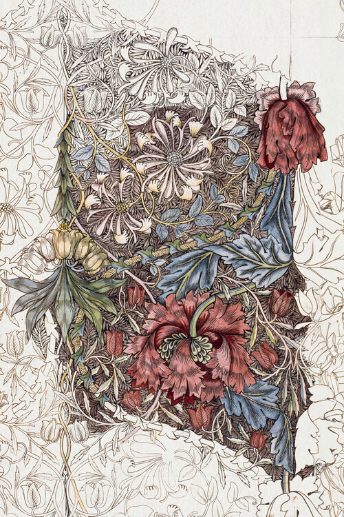William Morris Plakát, Obraz - Honeysuckle 1874, William Morris, 26.7 × 40 cm