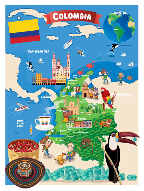 drmakkoy Plakát, Obraz - Cartoon map of Colombia, drmakkoy, 30 × 40 cm