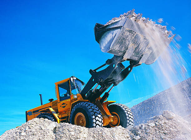 Digital Vision. Plakát, Obraz - Backhoe lifting rubble, Digital Vision., 40 × 30 cm