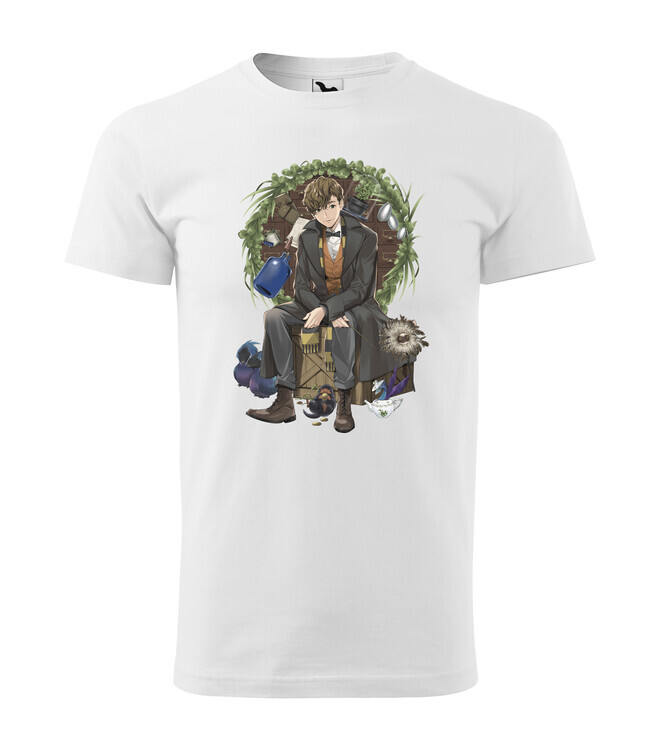 Europosters Tričko Fantastic Beasts - Newt sitting on create, Pánské, Regular, XL