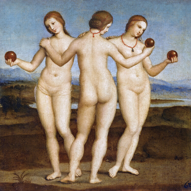 Raphael Plakát, Obraz - Three Graces (1503), Raphael, 40 × 40 cm