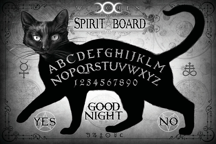 Alchemy Plakát, Obraz - Black Cat Spirit Board, Alchemy, 40 × 26.7 cm
