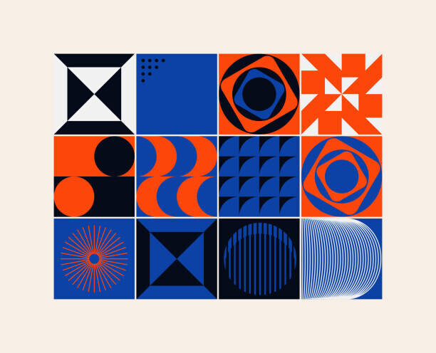 Normform Plakát, Obraz - Neo Modernism Artwork Pattern Design, Normform, 40 × 30 cm