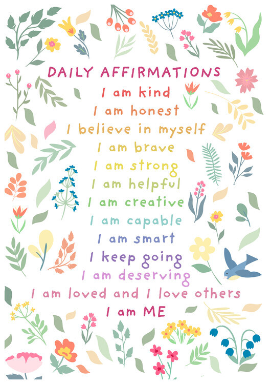 Sarah Manovski Plakát, Obraz - Daily Affirmations, Sarah Manovski, 30 × 40 cm