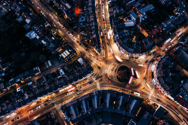 Karl Hendon Plakát, Obraz - A night-time aerial view of Muswell Hill in London, Karl Hendon, 40 × 26.7 cm