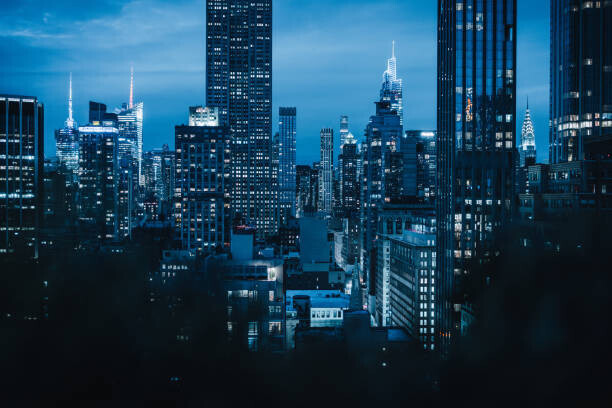 Francesco Riccardo Iacomino Plakát, Obraz - New York City, blue hour in Manhattan, Francesco Riccardo Iacomino, 40 × 26.7 cm