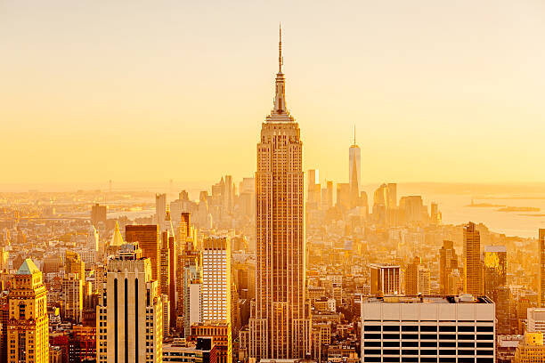 Alexander Spatari Plakát, Obraz - Golden sunset in Manhattan, New York City, USA, Alexander Spatari, 40 × 26.7 cm