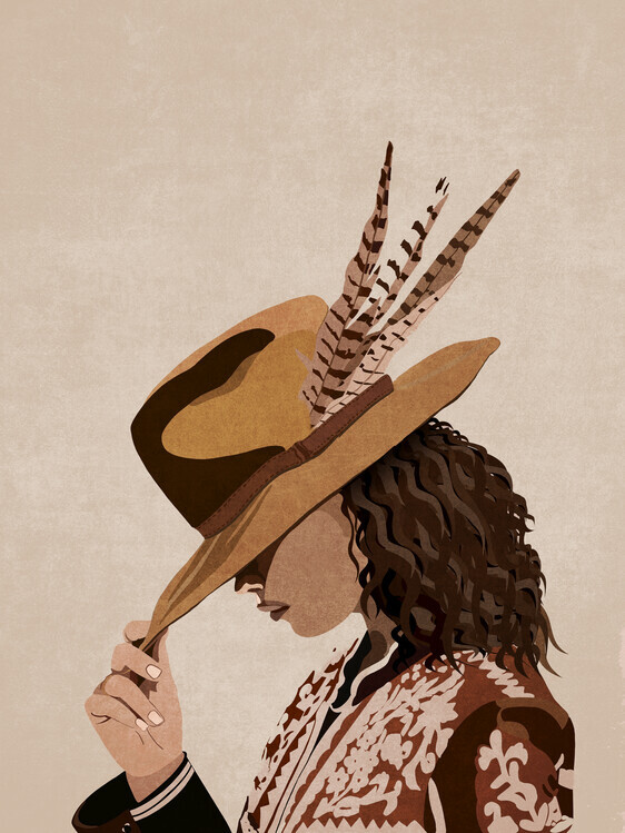 Emel Tunaboylu Plakát, Obraz - Girl With A Hat, Emel Tunaboylu, 30 × 40 cm