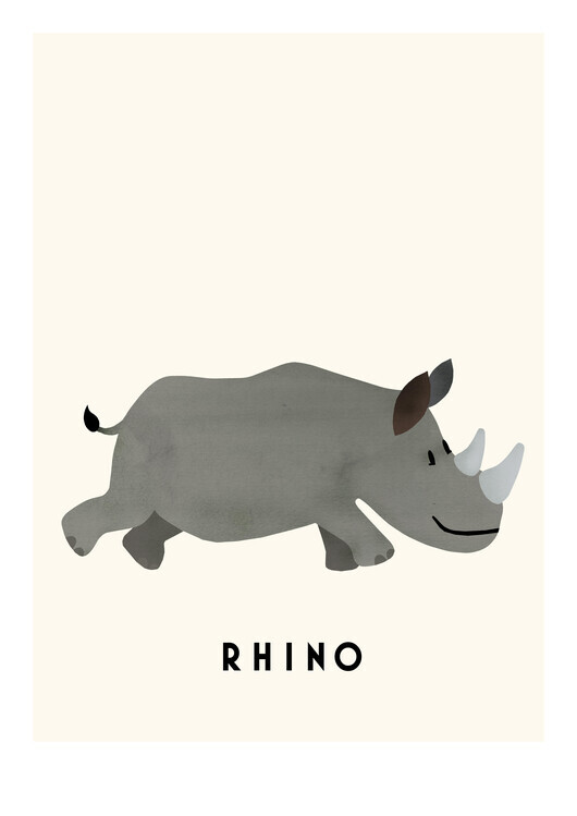 Erik Wintzell Plakát, Obraz - Rhino, Erik Wintzell, 30 × 40 cm