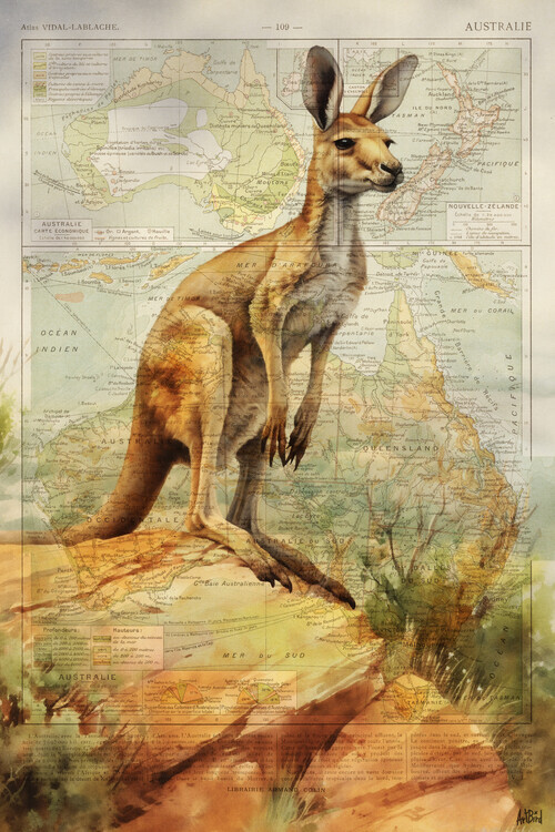 Thomas Chedeville Plakát, Obraz - Kangaroo, Thomas Chedeville, 26.7 × 40 cm