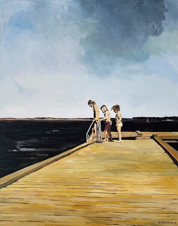 Borgenhag Holmqvist Plakát, Obraz - Children On A Sunny Dock, Borgenhag Holmqvist, 30 × 40 cm