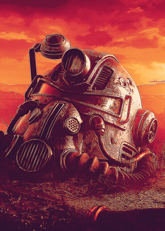 autor Plakát, Obraz - Helmet Robot, 30 × 40 cm