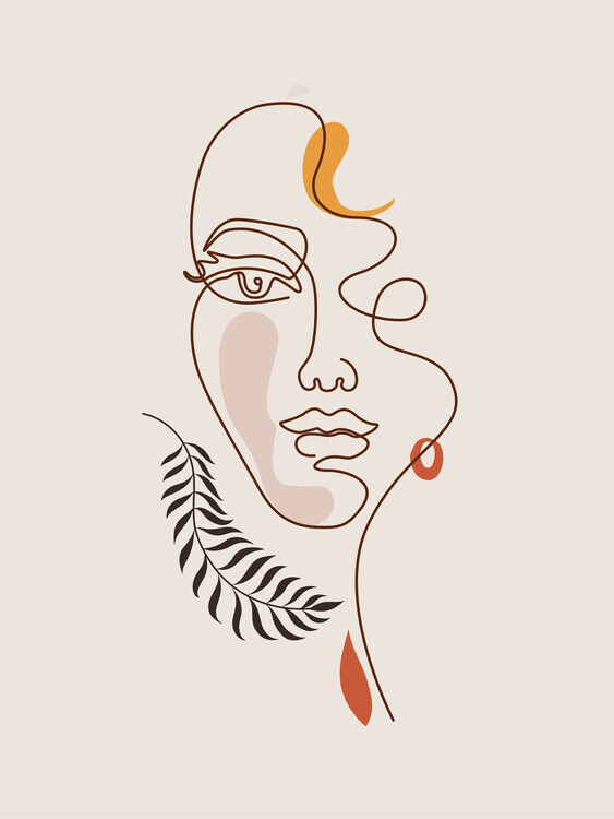 Emel Tunaboylu Plakát, Obraz - Line Art - Face, Emel Tunaboylu, 30 × 40 cm
