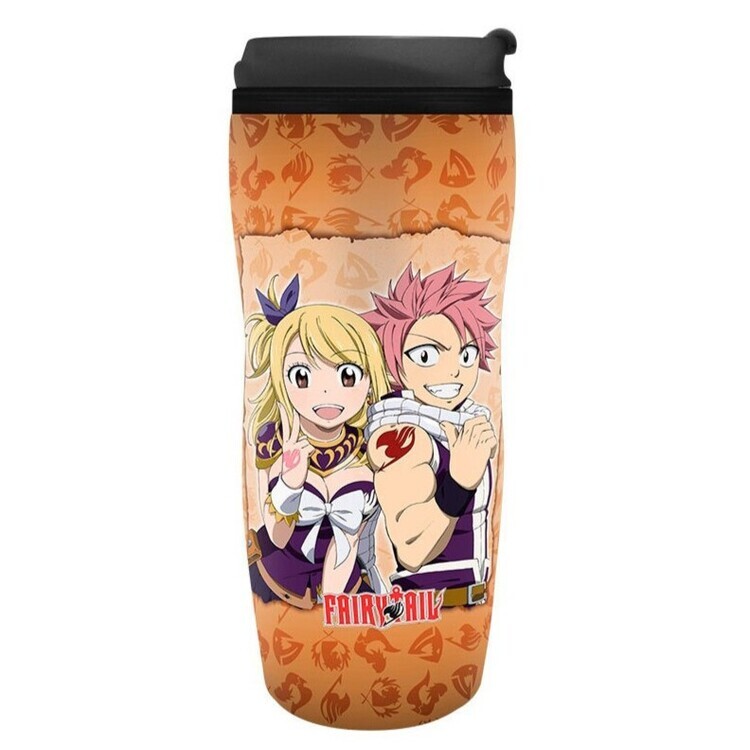 ABY STYLE Cestovní hrnek Fairy Tail - Lucy, Natsu & Emblem, 0,355 l