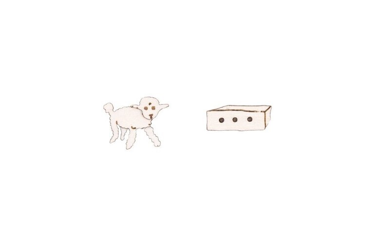 Bewooden Naušnice Naušnice The Little Prince - Box with a Lamb