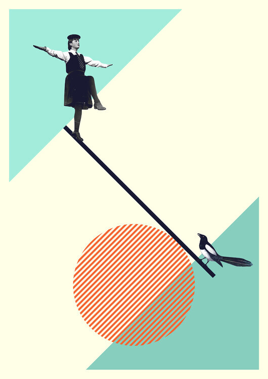 Maarten Léon Plakát, Obraz - B is for balance, Maarten Léon, 30 × 40 cm