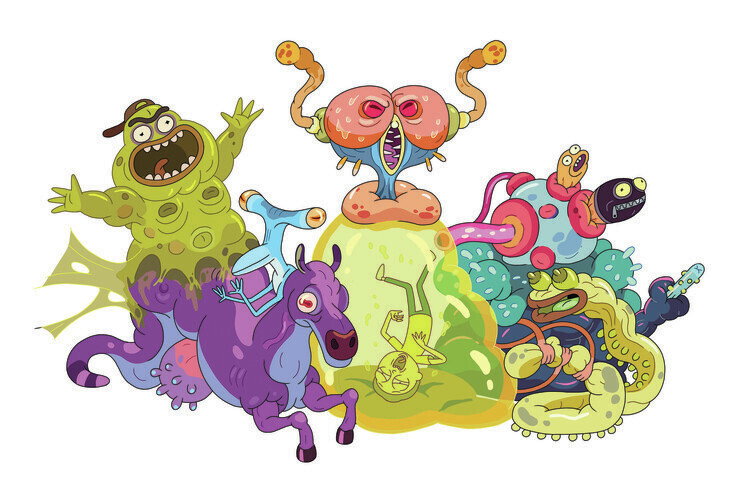 Europosters Plakát, Obraz - Rick & Morty - Monsters, 40 × 26.7 cm
