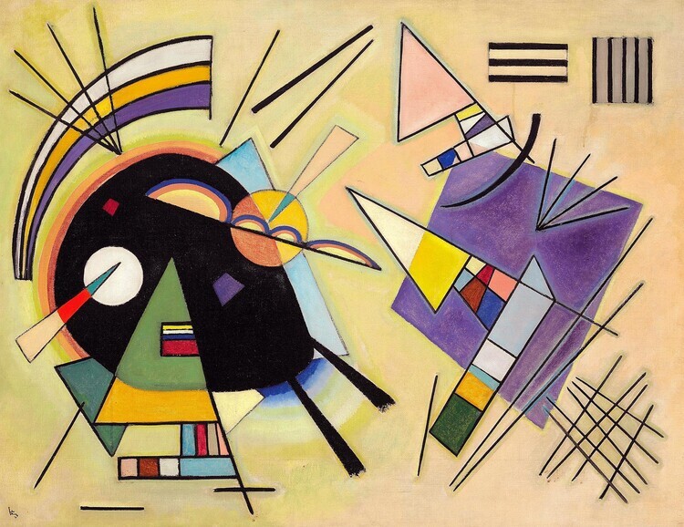 Wassily Kandinsky Plakát, Obraz - Black and Violet (1923), Wassily Kandinsky, 40 × 30 cm