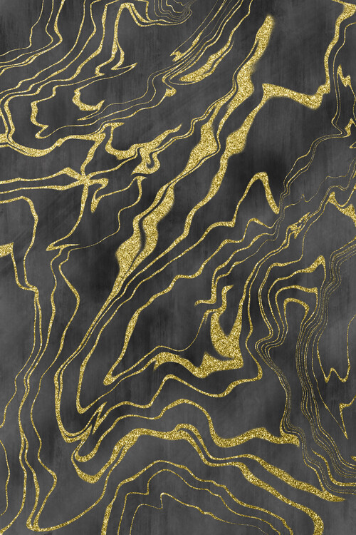 Melanie Viola Plakát, Obraz - Golden Flows No. 9, Melanie Viola, 26.7 × 40 cm