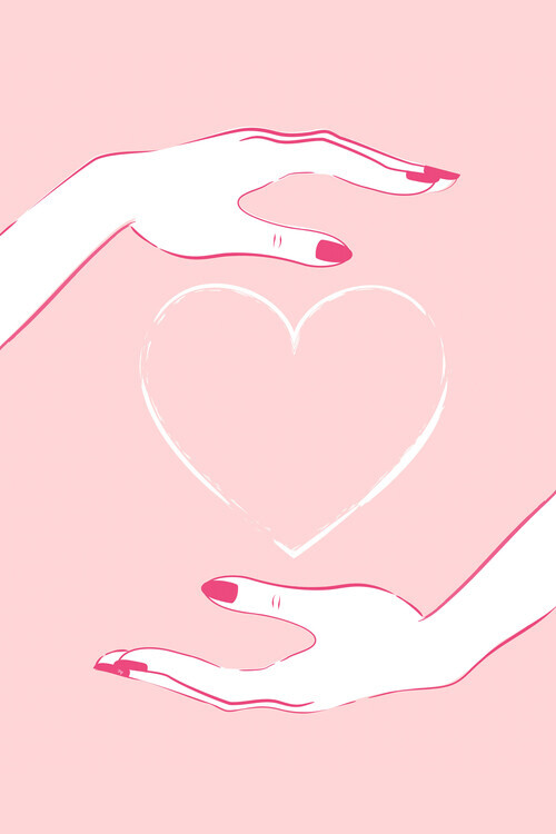 Martina Pavlova Plakát, Obraz - Holding heart, Martina Pavlova, 26.7 × 40 cm