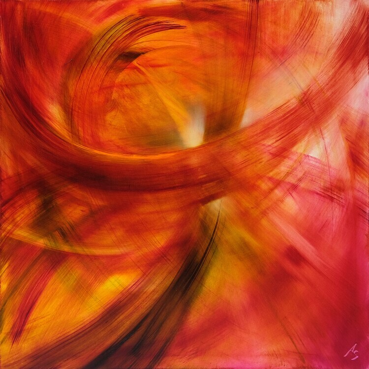 Annette Schmucker Plakát, Obraz - dancing with red lights, Annette Schmucker, 40 × 40 cm