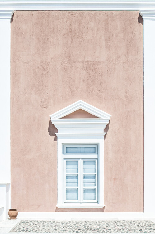 Linda Wride Plakát, Obraz - Pink wall and a pediment, Linda Wride, 26.7 × 40 cm