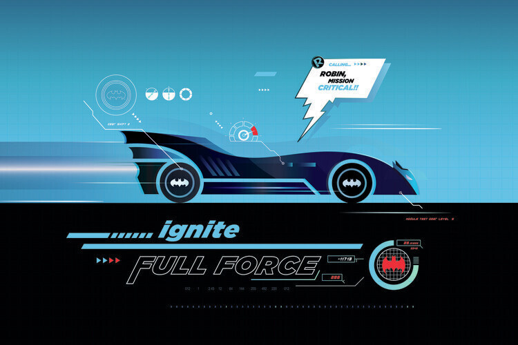 Europosters Plakát, Obraz - Batmobile - full force, 40 × 26.7 cm