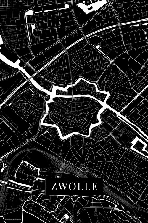Europosters Plakát, Obraz - Zwolle black, 26.7 × 40 cm