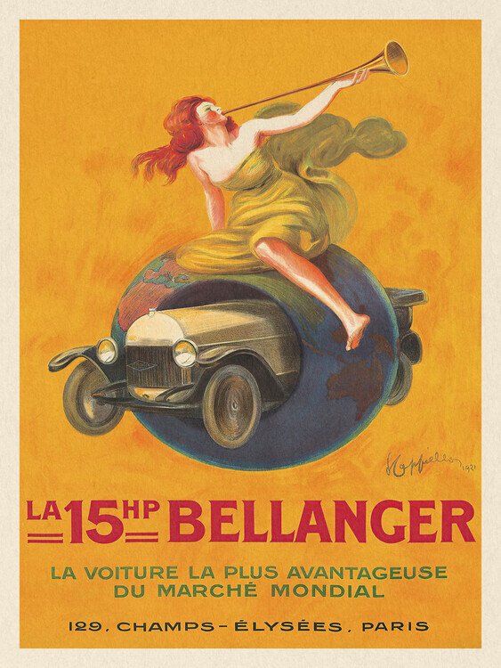 Leonetto Cappiello Plakát, Obraz - The 15hp Bellanger, Leonetto Cappiello, 30 × 40 cm