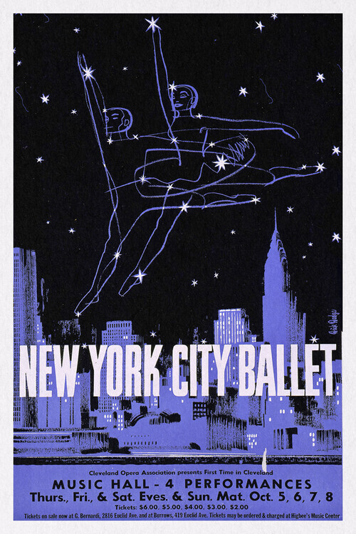 Europosters Plakát, Obraz - New York City Ballet, 1960, 26.7 × 40 cm