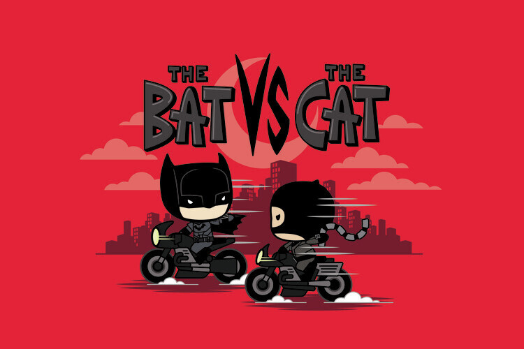 Europosters Plakát, Obraz - Bat vs Cat, 40 × 26.7 cm