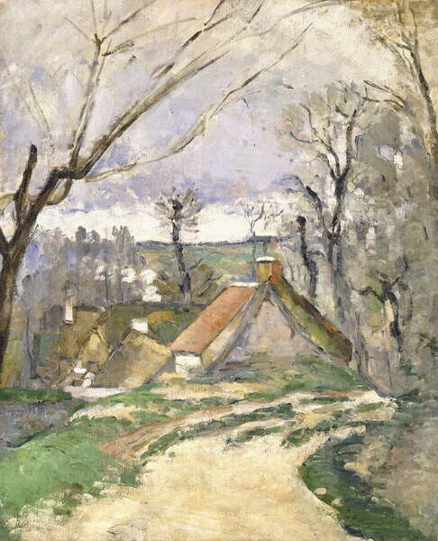 Cezanne, Paul Plakát, Obraz - The Cottages of Auvers, 1872-73, Cezanne, Paul, 30 × 40 cm