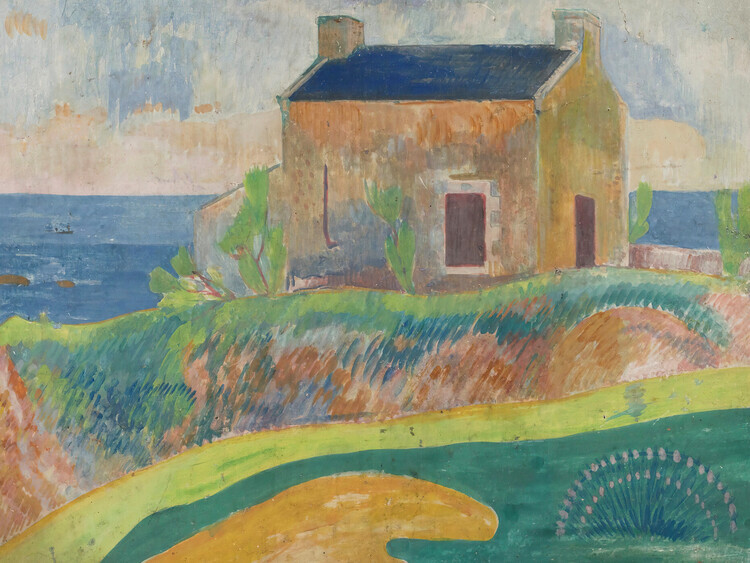 Paul Gauguin Plakát, Obraz - A Cottage by the Sea, Paul Gauguin, 40 × 30 cm