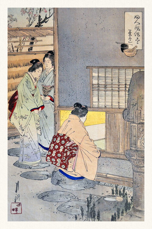 Ogata Gekko Plakát, Obraz - Tea Gathering, Ogata Gekko, 26.7 × 40 cm