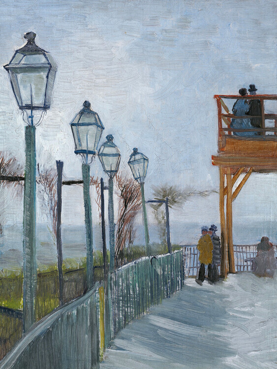 Vincent van Gogh Plakát, Obraz - Terrace And Observation Deck At The Moulin De Blute-Fin, Vincent van Gogh, 30 × 40 cm