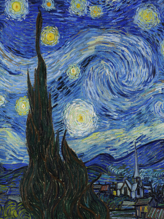 Vincent van Gogh Plakát, Obraz - The Starry Night, Vincent van Gogh, 30 × 40 cm