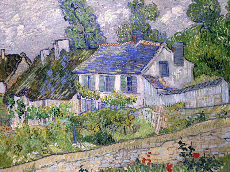 Vincent van Gogh Plakát, Obraz - Houses at Auvers, Vincent van Gogh, 40 × 30 cm