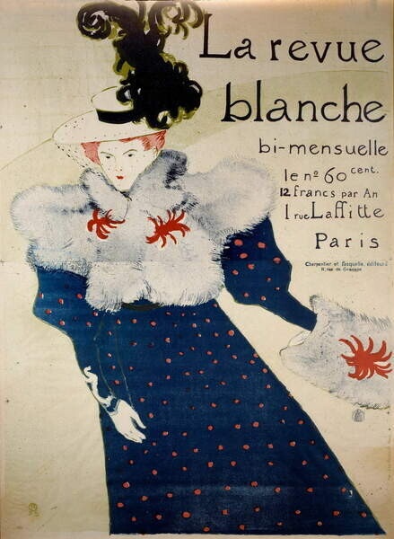 Toulouse-Lautrec, Henri de Plakát, Obraz - Cover of La revue blanche, Toulouse-Lautrec, Henri de, 30 × 40 cm