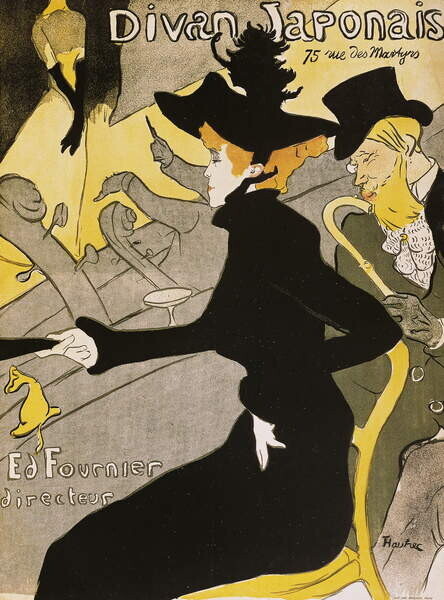 Toulouse-Lautrec, Henri de Plakát, Obraz - Poster for Divan Japonais, Toulouse-Lautrec, Henri de, 30 × 40 cm