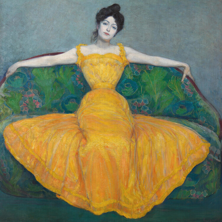 Max Kurzweil Plakát, Obraz - Woman in Golden Gown, Max Kurzweil, 40 × 40 cm