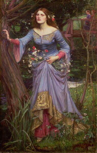 Waterhouse, John William Plakát, Obraz - Ophelia, 1910, Waterhouse, John William, 26.7 × 40 cm