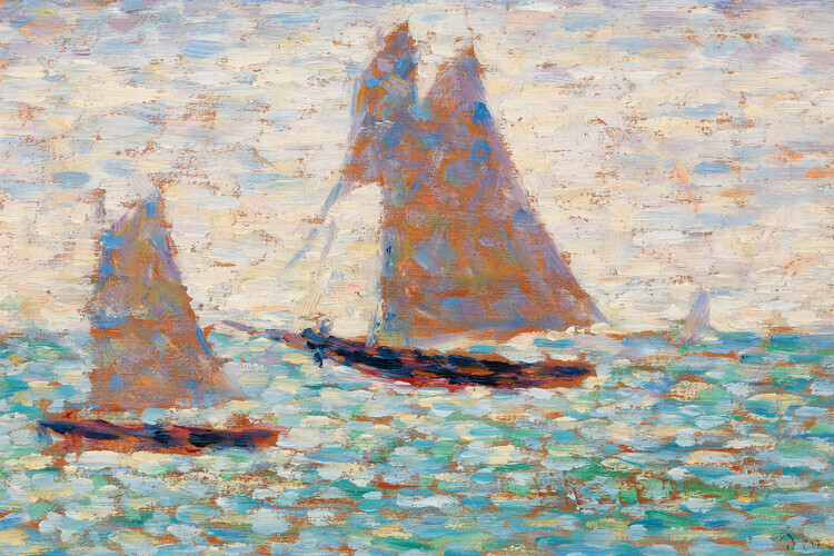 George Seurat Plakát, Obraz - Two Sailboats, George Seurat, 40 × 26.7 cm