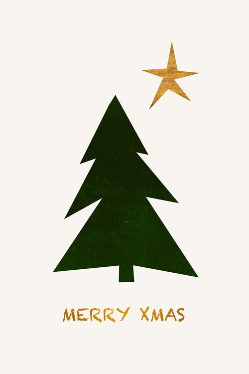 Kubistika Plakát, Obraz - Merry Xmas, Kubistika, 26.7 × 40 cm