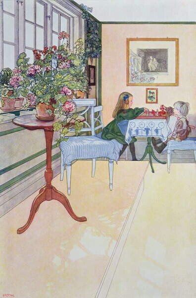 Larsson, Carl Plakát, Obraz - A Game of Chess, Larsson, Carl, 26.7 × 40 cm