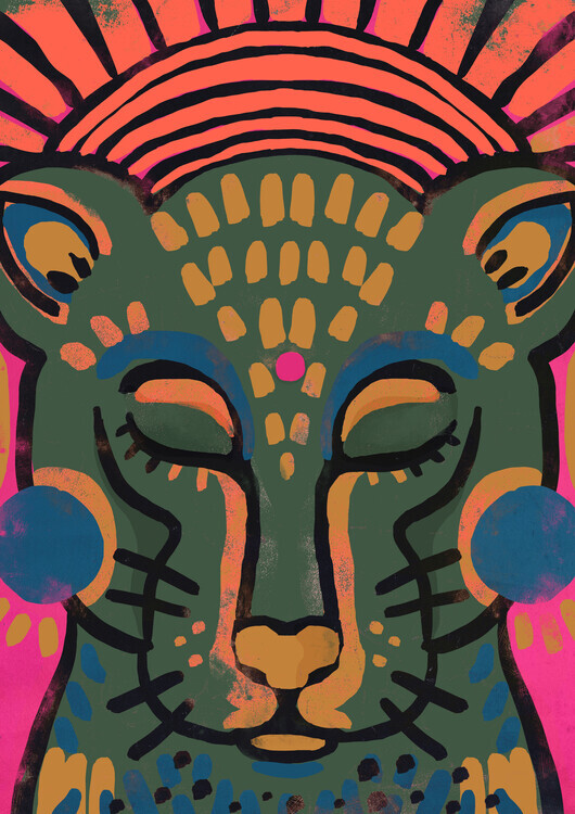 Treechild Plakát, Obraz - Tiger (Colored Version), Treechild, 30 × 40 cm