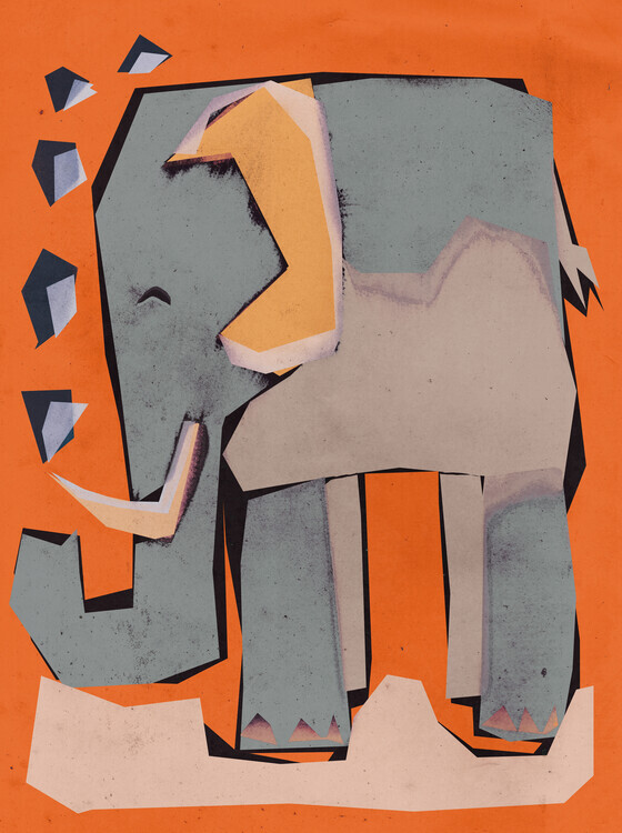 Treechild Plakát, Obraz - Happy Elephant, Treechild, 30 × 40 cm